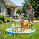 Splash Pad Sprinkler For Pets Dog Pool Non-slip Outdoor | 150cm | Yellow