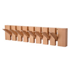 Wall-mounted Solid Wood Coat Rack With 6/8 Flip-down Hooks, Piano Key Design | Large | Natural