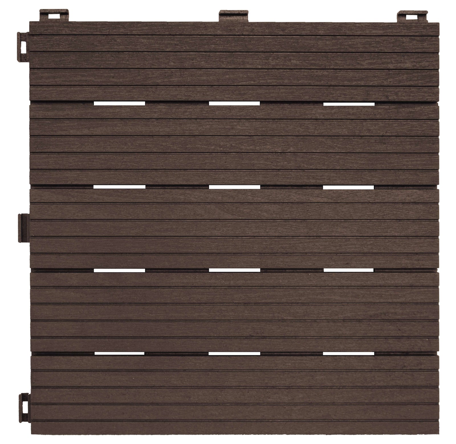 Pack Of 10 Cosmo Garden Patio Cosmopolitan Interlocking Decking Tiles | Brown