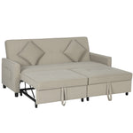 Reversible L-shaped Sectional Sofa Bed With Cushions | One Size | Beige
