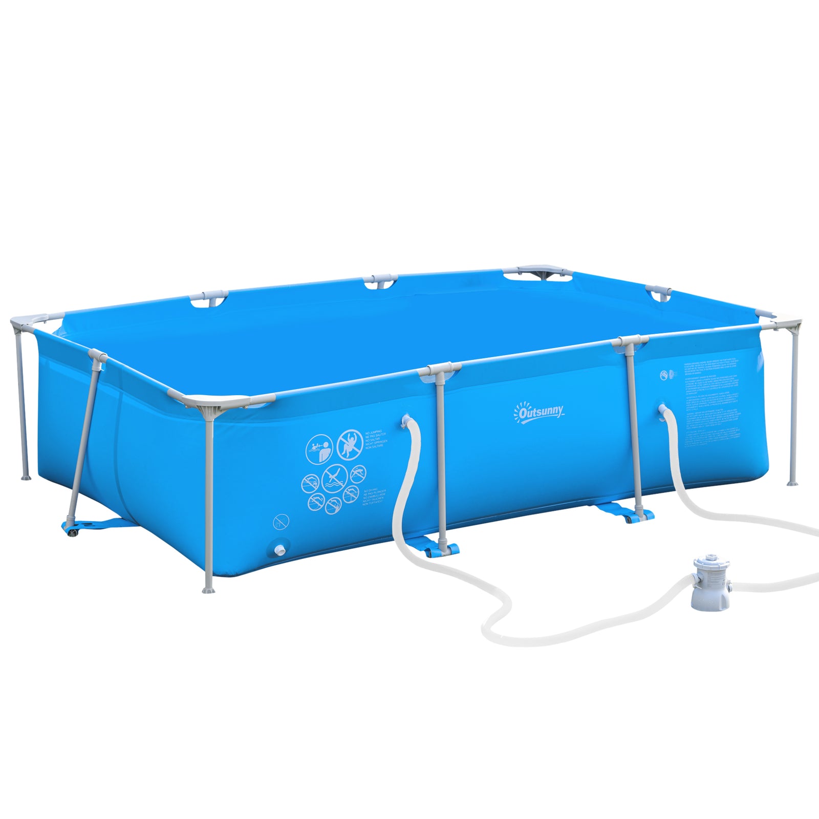 Steel Frame Pool With Filter Pump, Reinforced Sidewalls | Blue