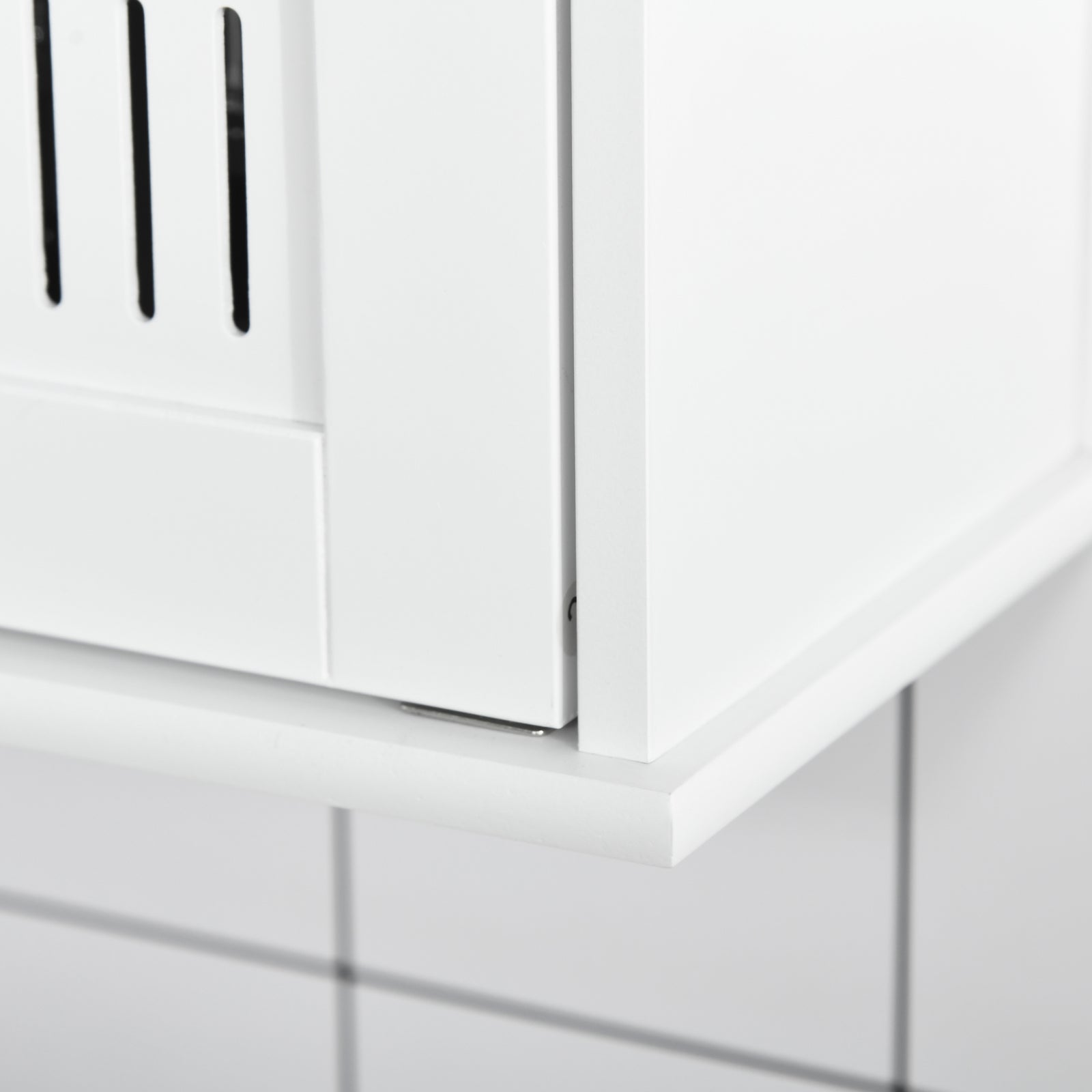 Bathroom Mirror Cabinet Wall Mount Storage Unit Double Doors | One Size | White