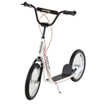 90-96cm Kids Kick Scooter W/ Adjustable Handlebar Inflatable Wheels | White