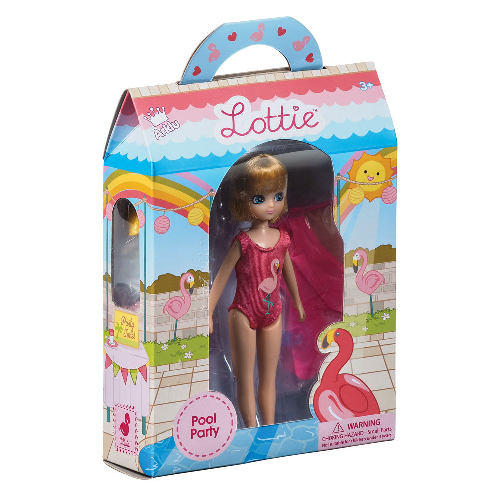 Bigjigs Toys Pool Party Doll with Accessories, 18cm Tall