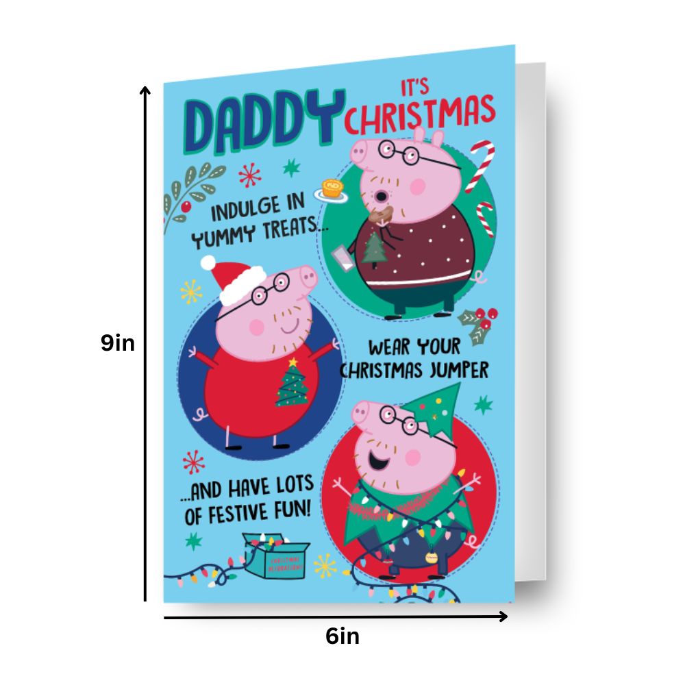 Peppa Pig Daddy Christmas Card Official Product