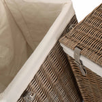 White Cotton Lined Boutique Antique Wash Laundry Baskets | Set-of-2 | Brown