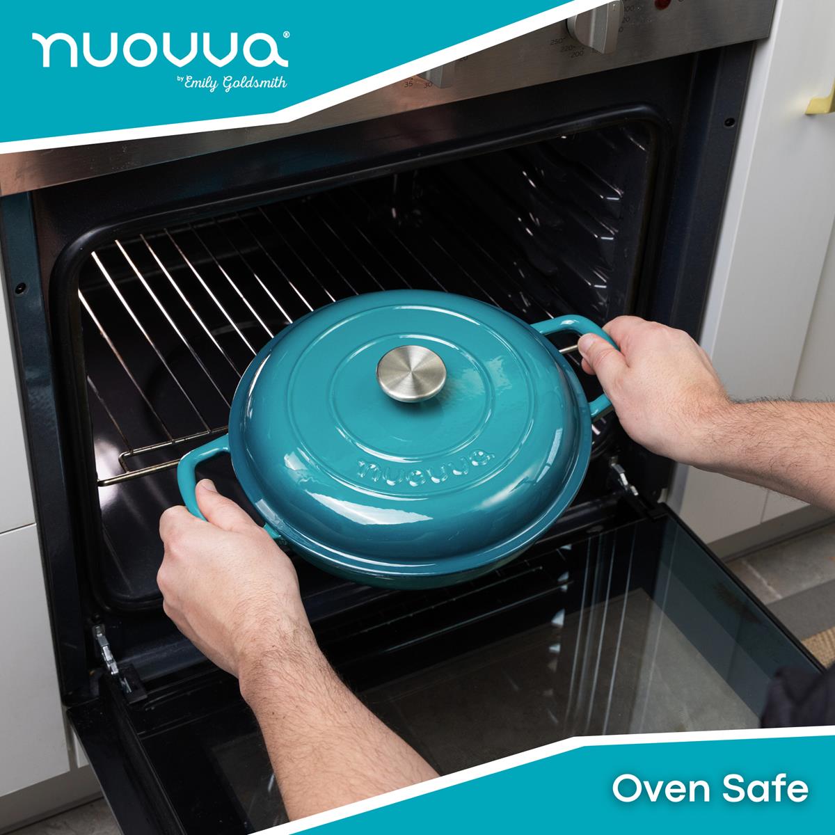 Shallow Cast Iron Casserole With Lid - 2.3-quart (26 Cm) | Teal