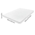 Mattress Topper Memory Foam Bamboo Charcoal Washable Cover | Single | White