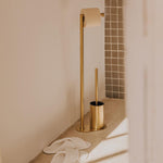 Paper Holder With Toilet Brush, Brushed Gold Pvd, Architect S+ Collection