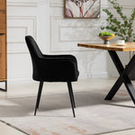Set Of 2 Carrara Velvet Dining Chairs | Black