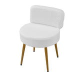 Upholstered Dressing Table Stool With Adjustable Feet | White