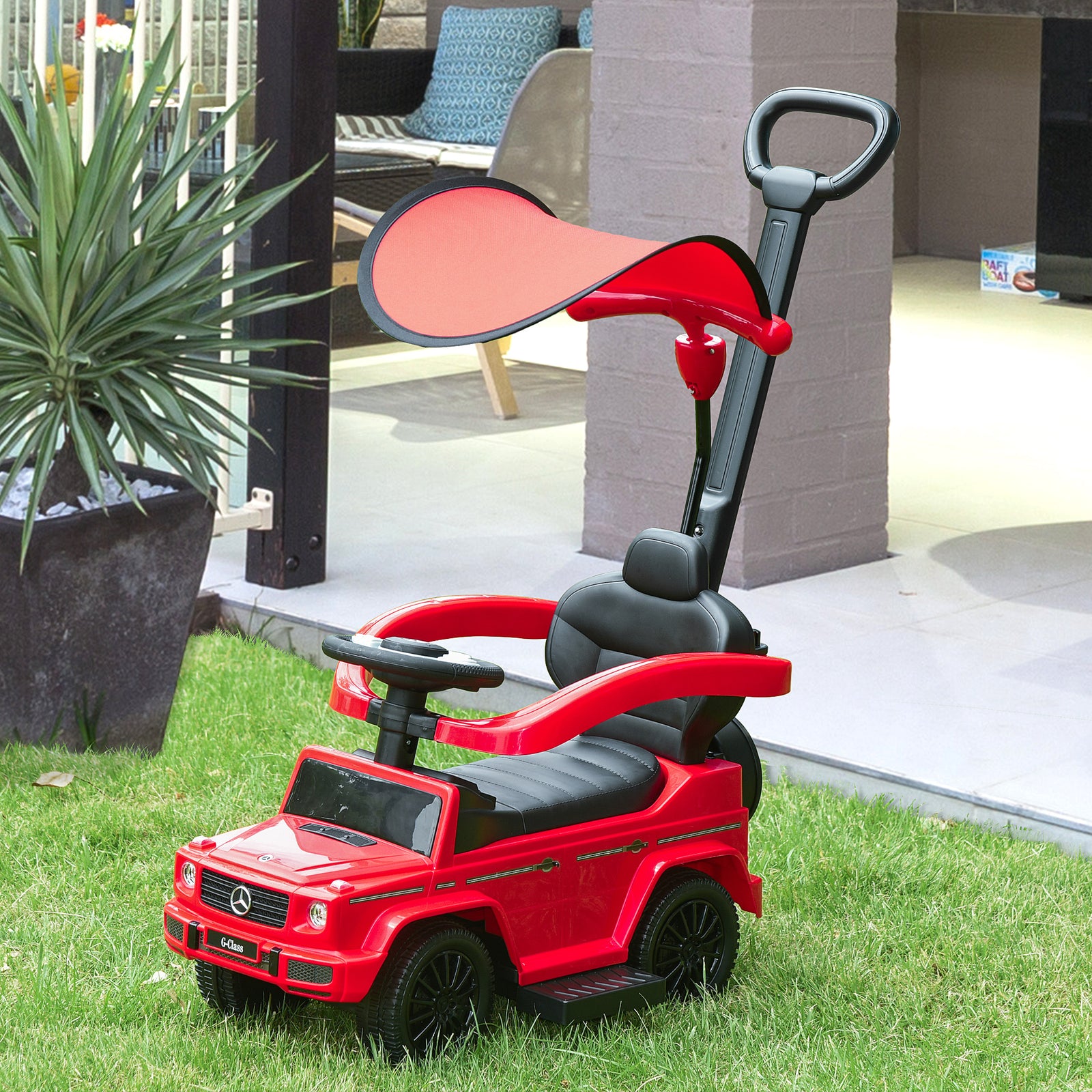 Kids Ride-on Push Car 3 In 1 Benz G350 Baby Floor Slider Walker | Red
