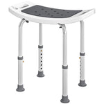 Adjust Aluminium Bath Stool Shower Non-slip W/ Shower Hole | Grey