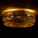 Breeins 50cm Dia Rattan Ceiling Fan Light With Remote Control,round Shape