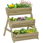 3 Tier Wooden Raised Garden Bed | Green