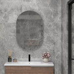 Oval Bathroom Mirror, Modern Wall Mirror Aluminium Frame