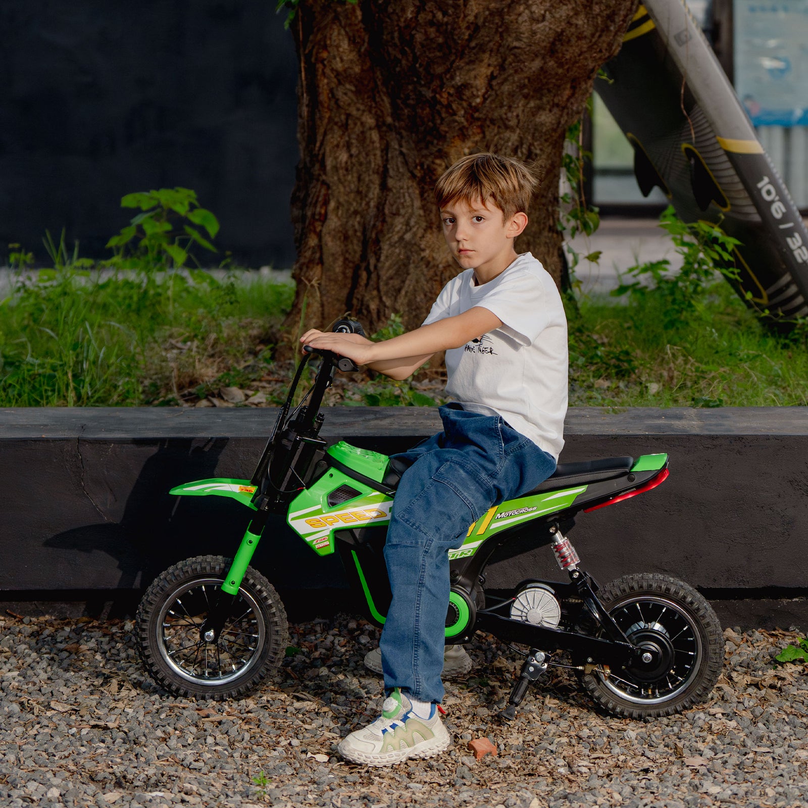 24v Battery Powered Ride On Motorcycle With Rear Suspension | Green