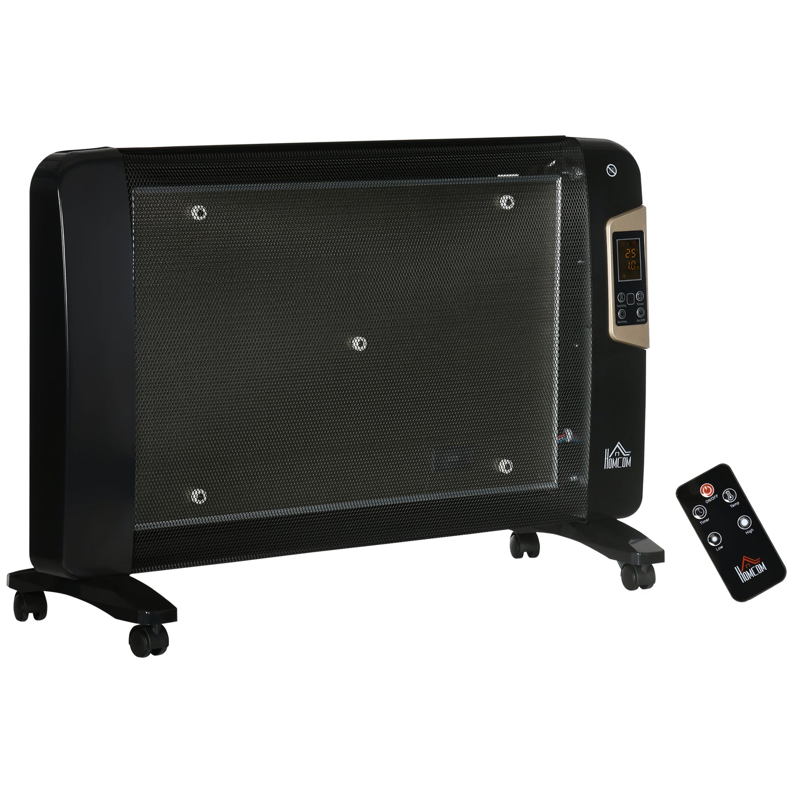 Mica Electric Space Heater Portable With 2 Heat Settings | One Size | Black