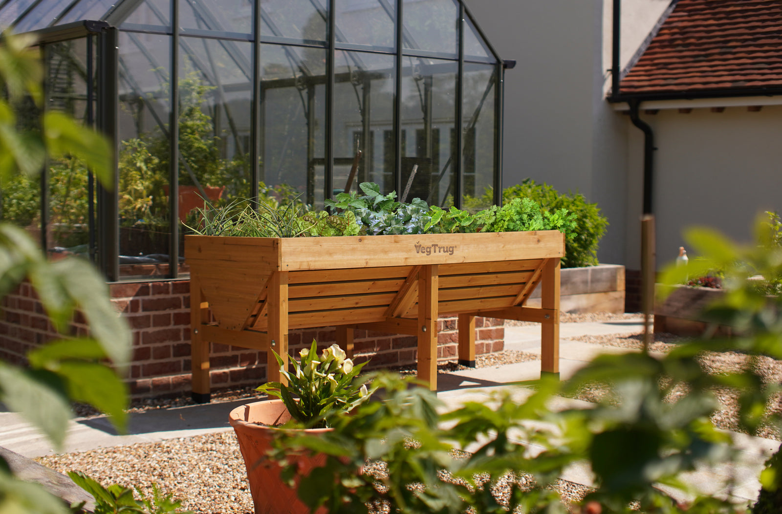 Raised Wooden Planter - Medium Classic | Natural