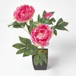 Artificial Peonies In Decorative Pot, 48 Cm Tall | Pink