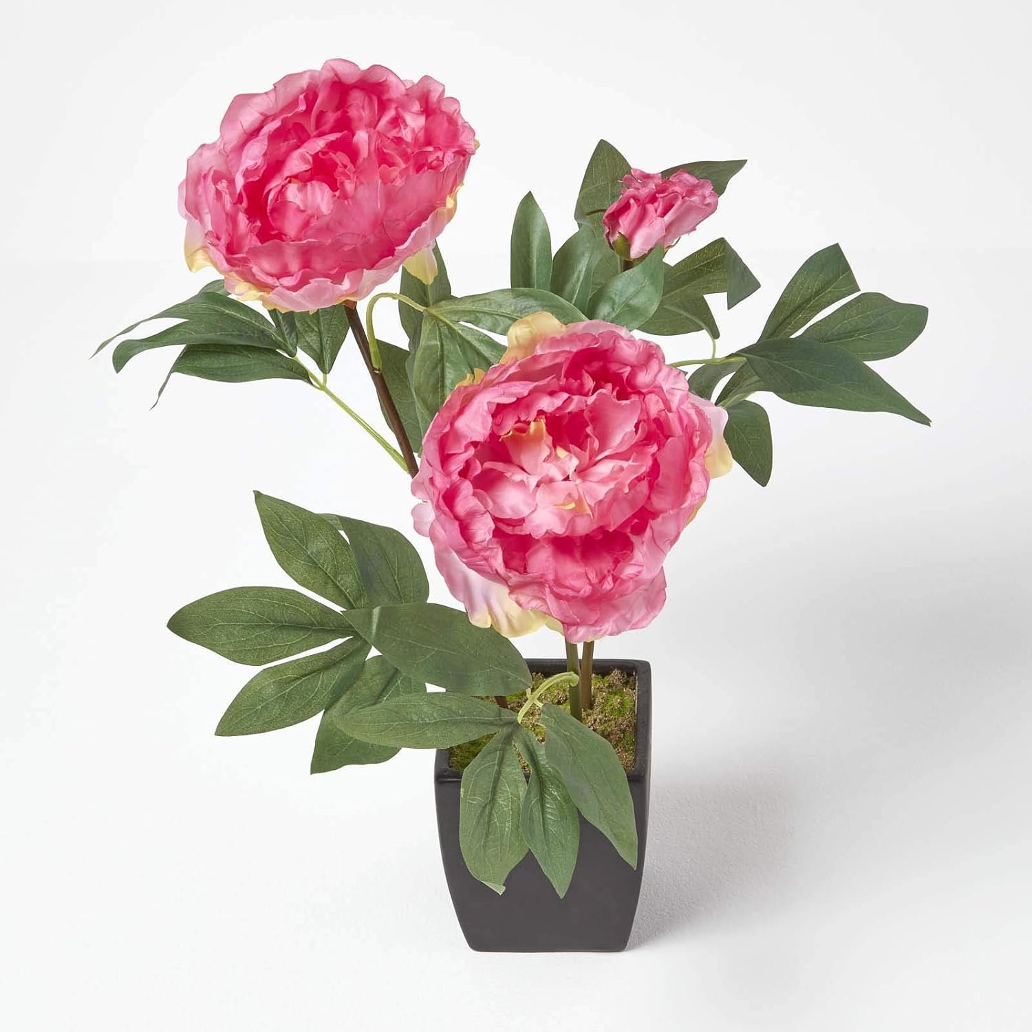 Artificial Peonies In Decorative Pot, 48 Cm Tall | Pink