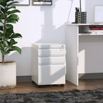 3 Drawer File Cabinet Lockable Metal Filling Cabinet | One Size | White