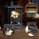 4.5kw Cast Iron Wood Burning Stove Multi-fuel Fireplace Ja013s Defra Approved