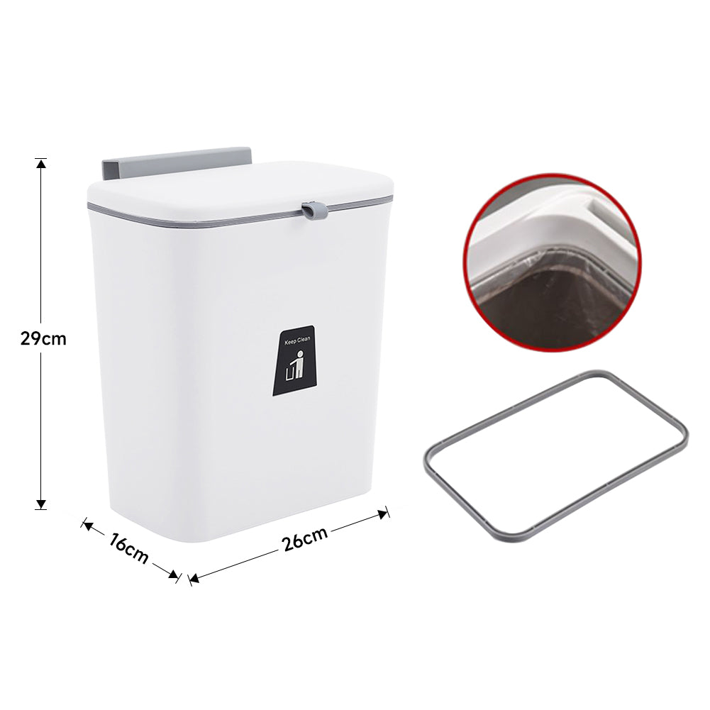 Kitchen Compost Bin Hanging Trash Can | White