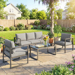 Outsunny Patio Furniture Set Aluminium Frame Dark Grey