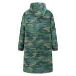 Childrens/kids Borg Lined Camo Hoodie Blanket | One Size | Olive