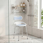HOMCOM Shower Chair With Back, Adjustable Height, Side Support