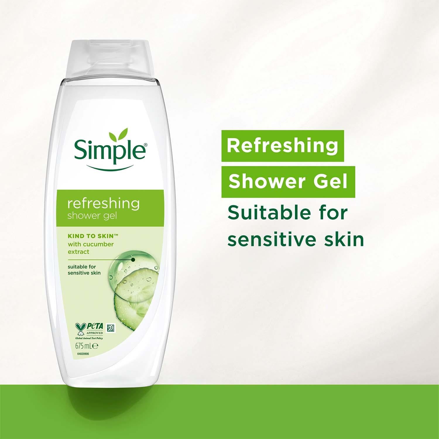 Simple Hair Shampoo Conditioner 400ml & Shower Gel 675ml Bundle