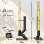 13 Kw Wood Pellet Heater With Glass Tube, Ash Tray, Black