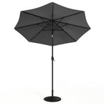 3m Outdoor Patio Parasol – Solar-powered Umbrella With 24 Led Lights, Tilt & Crank Handle, With Resin Base | One Size | Dark Grey