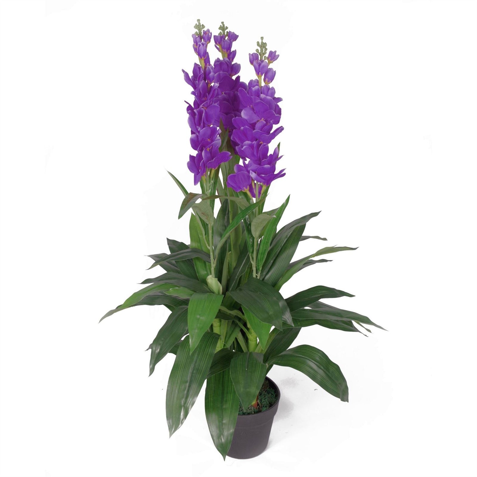 100cm Artificial Cymbidium Orchid Plant Extra Large Purple Flowers