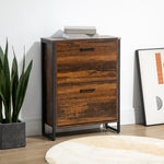 2 Flip Door Shoe Cabinet With Divider For Entryway