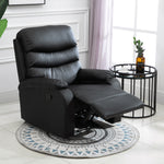 Manual Recliner Chair Armchair W/ Footrest Black