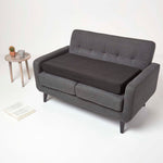 Faux Suede Orthopaedic Foam 2 Seater Booster Cushion | 50cm x 100cm | Black
