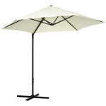 2.5m Cantilever Parasol W/ 360° Rotation, Cross Base | Beige