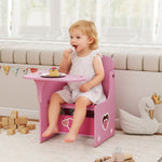 Kids Table And Chair Set, Toddler Desk Chair With Storage Bins | Pink