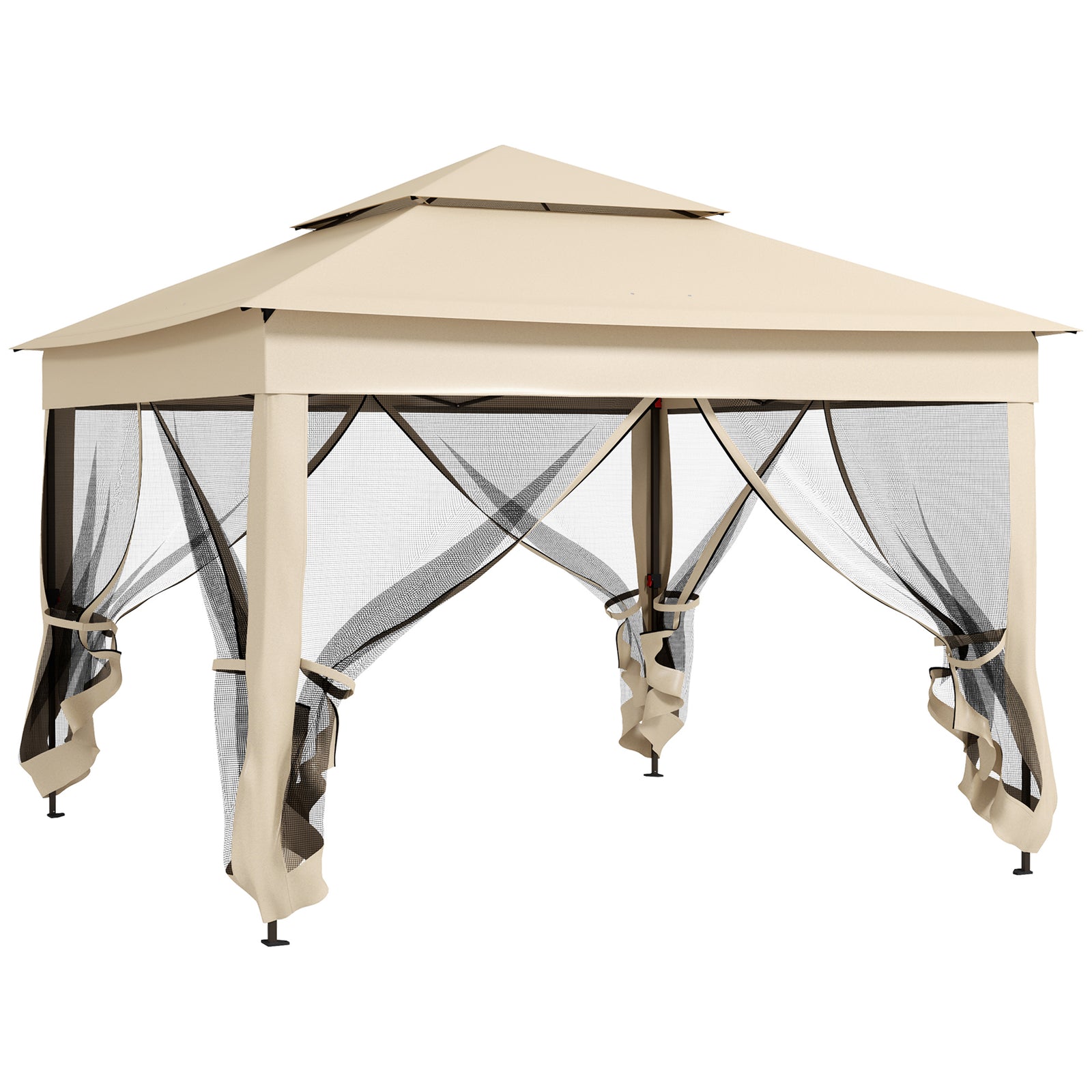 Garden Folding Tent Heavy Duty Pop Up Gazebo For Party | Cream