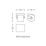 Toilet Roll Holder, Silver Gloss, Wall-mounted, 13 Cm. Collection Kubic