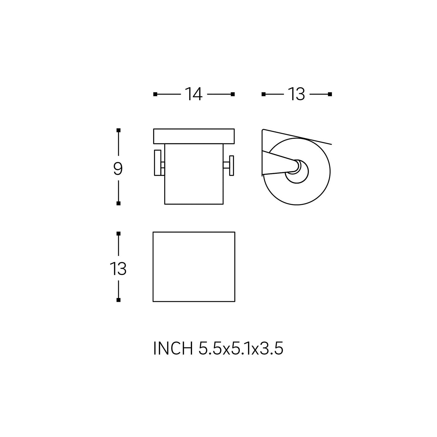 Toilet Roll Holder, Silver Gloss, Wall-mounted, 13 Cm. Collection Kubic