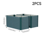 2 Pcs Thickened Rectangular Raised Garden Bed – Durable Coated Steel With Reinforced Corners,  Outdoor Planter For Vegetables, Fruits & Flowers | Dark Green
