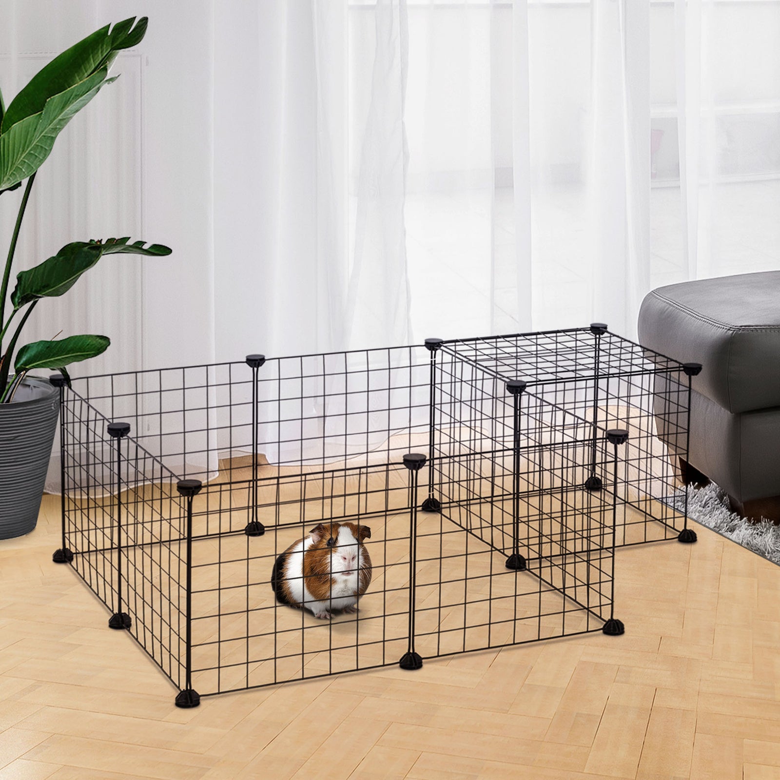 Diy Pet Playpen Metal Wire Fence Guinea Pig Small Animals Cage 12 Panel
