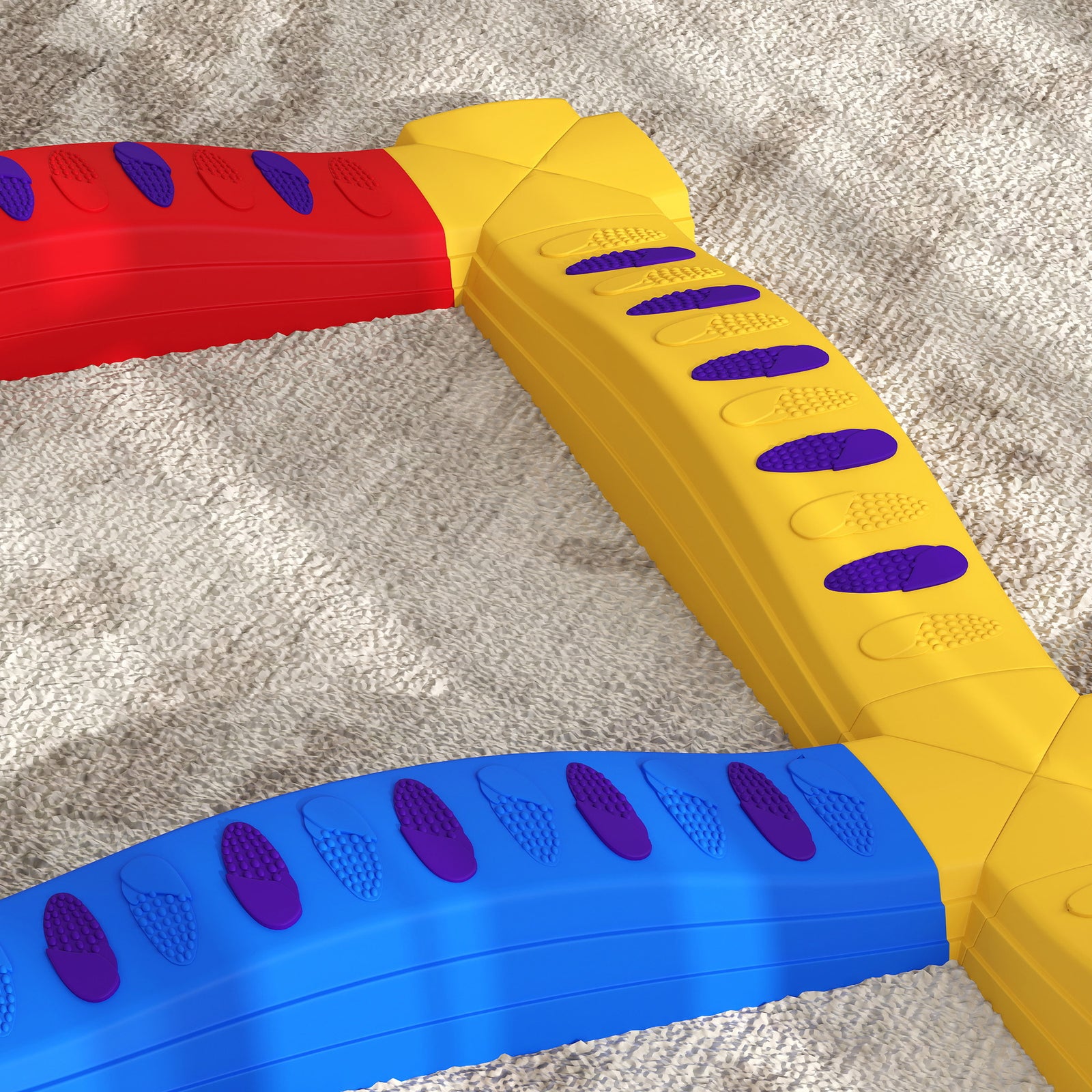 12pcs Kids Balance Beam Stepping Stones With Non-slip Foot Pads