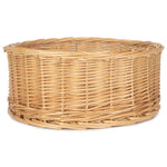 Wicker Round Straight Sided Tray | Medium | Brown
