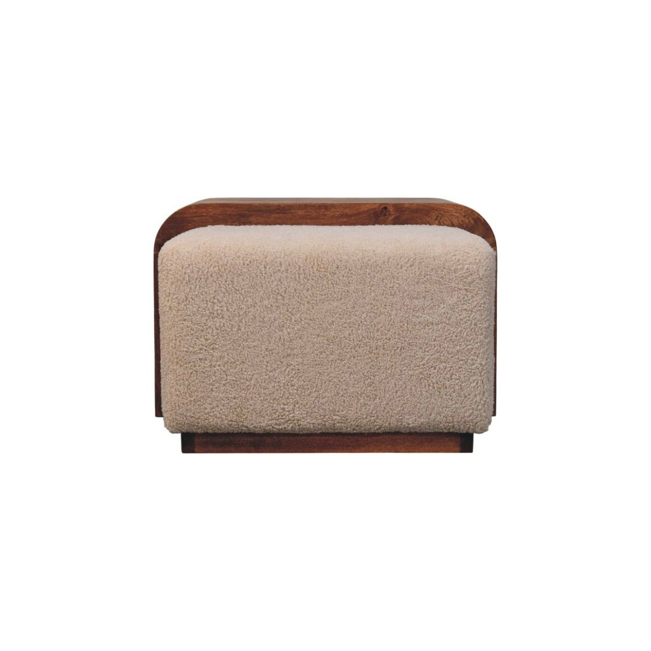 Arden Bench Duo Boucle-upholstered Seats, White And Brown