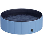 Pawhut Pet Pool Swimming Bath Portable Cat Dog Foldable Puppy Bathtub | Blue