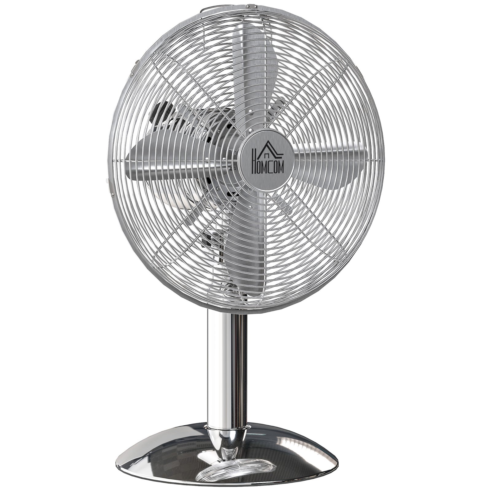 12" Metal Desk Fan With 3 Speed Wide-angled Oscillation